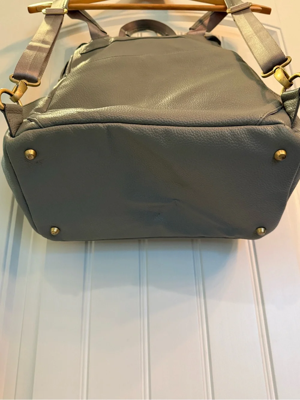 Freshly Picked Classic Diaper Bag II | Full Size Backpack | Gray Vegan Leather |